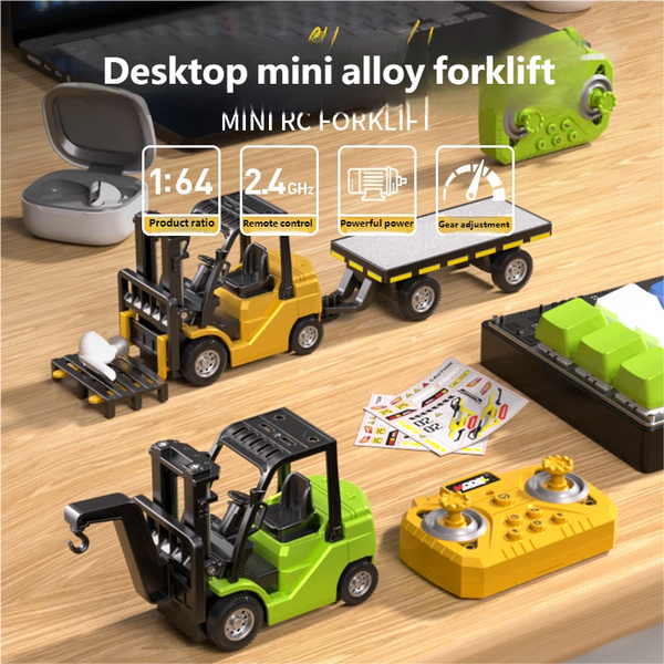 New Mini Remote Control Alloy Forklift Simulation 2-in-1 Engineering Vehicle with Pallet