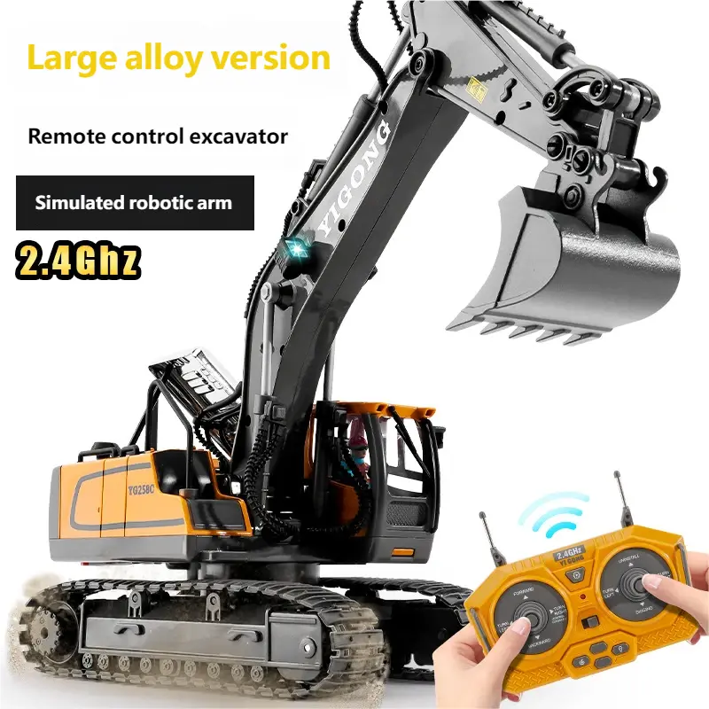 2.4G remote-controlled excavator, alloy remote-controlled engineering vehicle, dump bulldozer smallstone