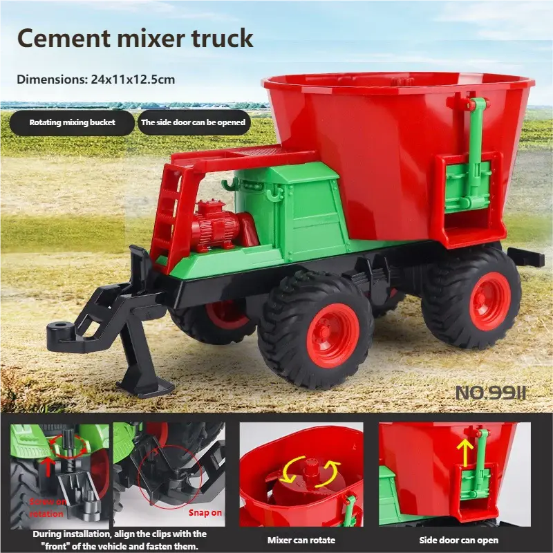 Electric remote control alloy tractor combo accessories smallstone