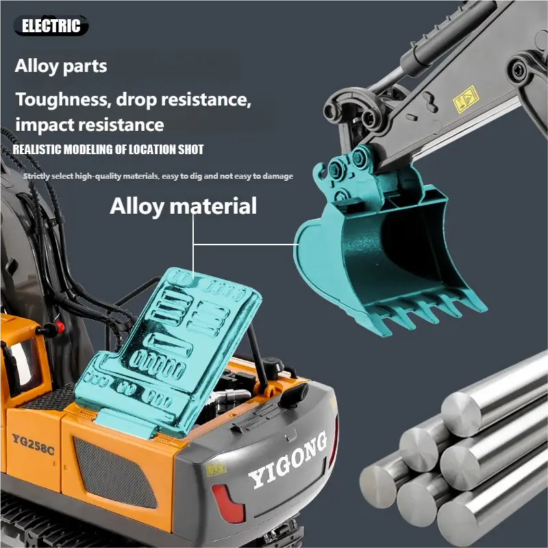 2.4G remote-controlled excavator, alloy remote-controlled engineering vehicle, dump bulldozer smallstone