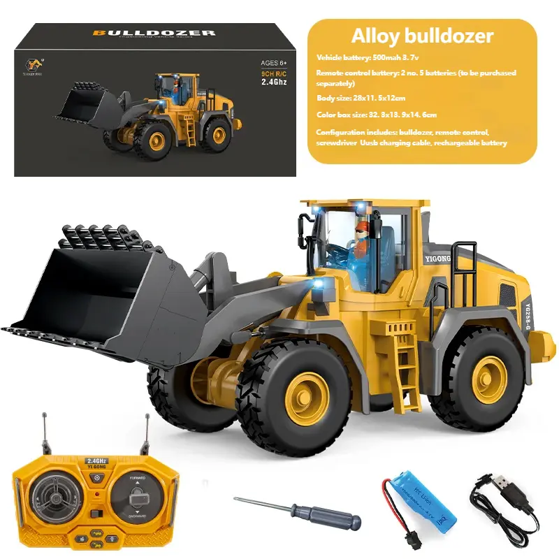 2.4G remote-controlled excavator, alloy remote-controlled engineering vehicle, dump bulldozer smallstone
