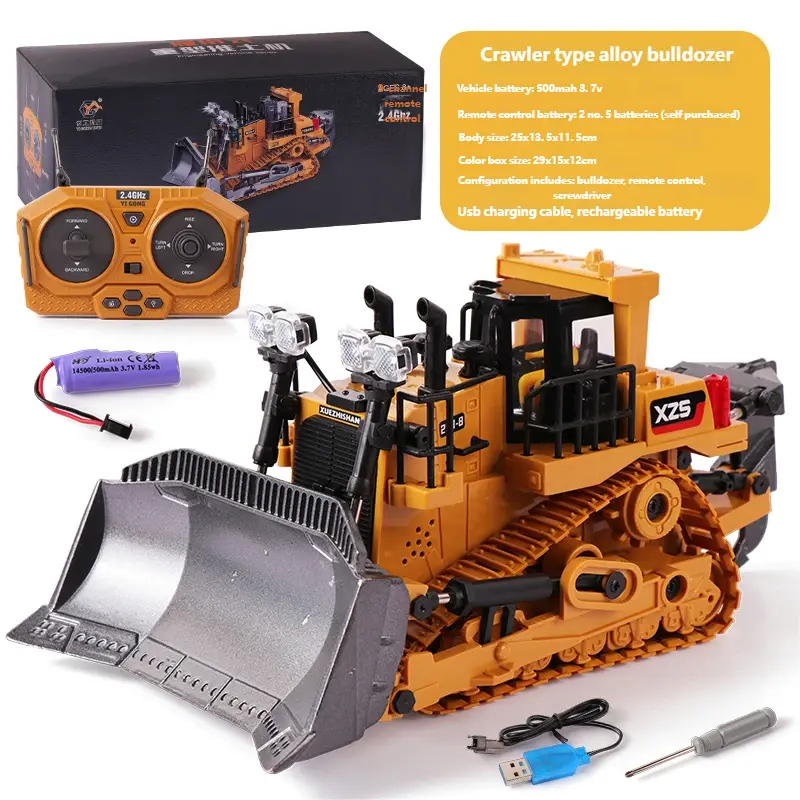 2.4G remote-controlled excavator, alloy remote-controlled engineering vehicle, dump bulldozer smallstone