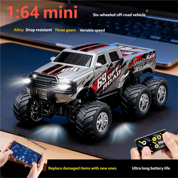 Alloy Mini Remote Control Car Six-Wheel Off-Road Vehicle Electric Pickup Truck smallstone