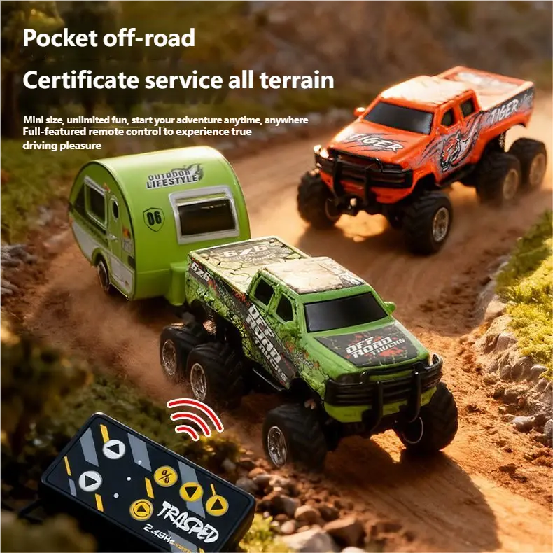 Alloy Mini Remote Control Car Six-Wheel Off-Road Vehicle Electric Pickup Truck smallstone