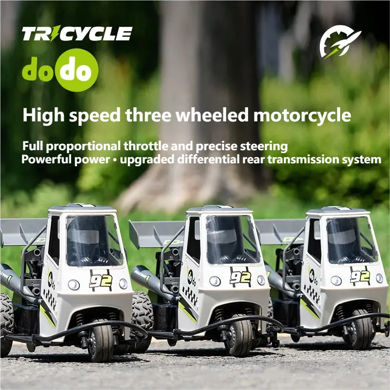 High-speed full-proportion RC car, remote control motorcycle, tricycle smallstone