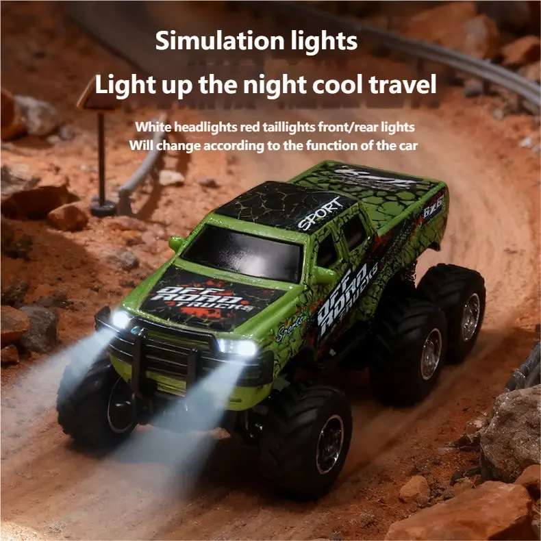 Alloy Mini Remote Control Car Six-Wheel Off-Road Vehicle Electric Pickup Truck smallstone